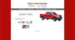 Desktop Screenshot of garysautosalvage.com